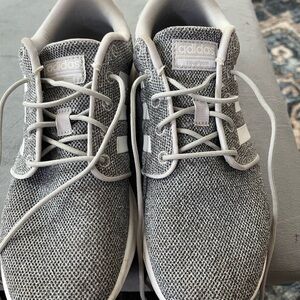 Adidas Gray Sneakers with Minimalist Design and White Midsole